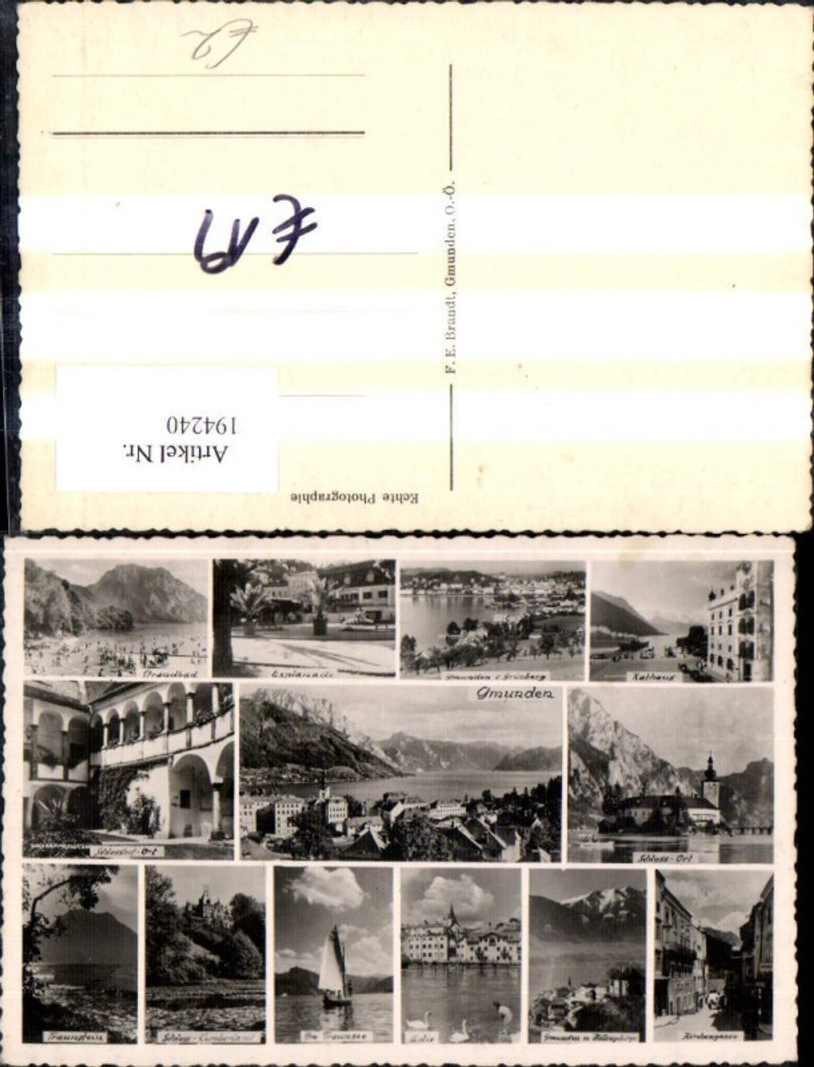 194240,Foto Ak Gmunden Mehrbildpub F. E. Brandt