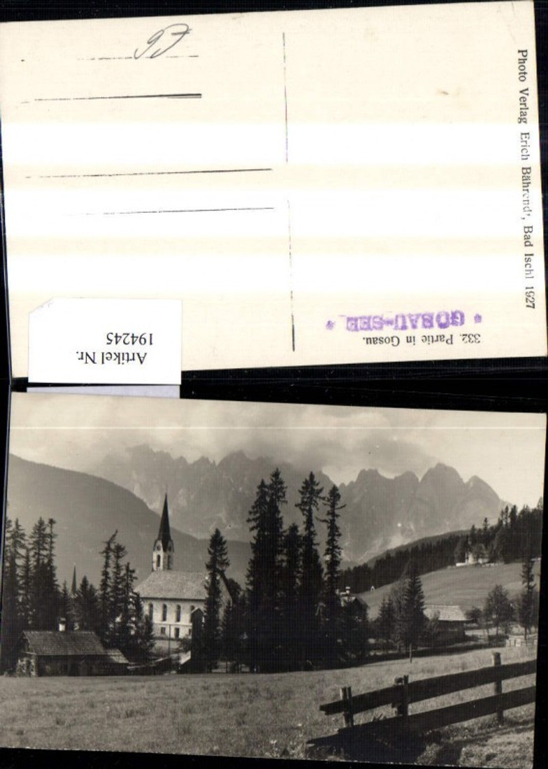 194245,Foto Ak Partie i. Gosau Gosau See Kirche