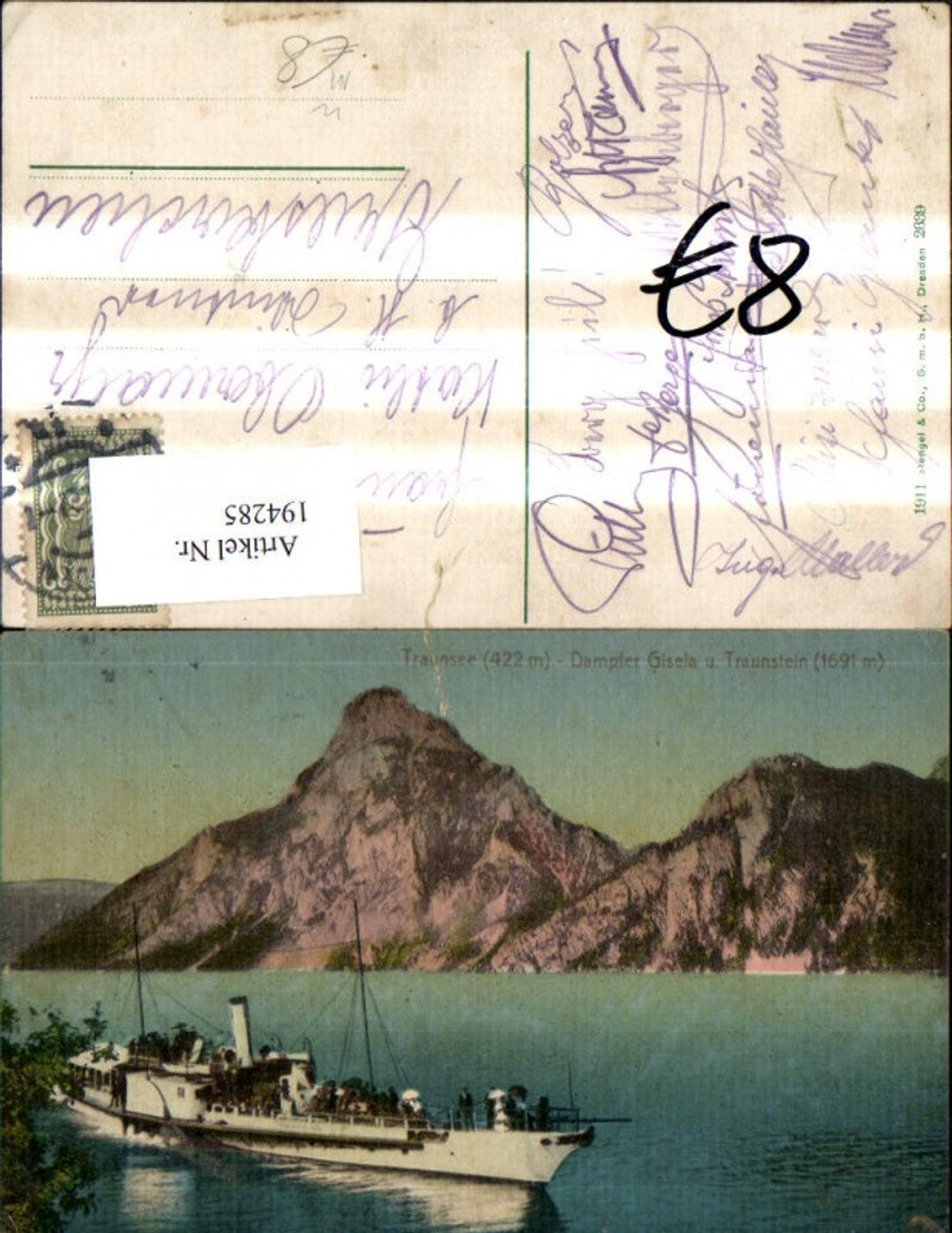 194285,Traunsee Dampfer Schiff Gisela u. Traunstein Salzkammergut