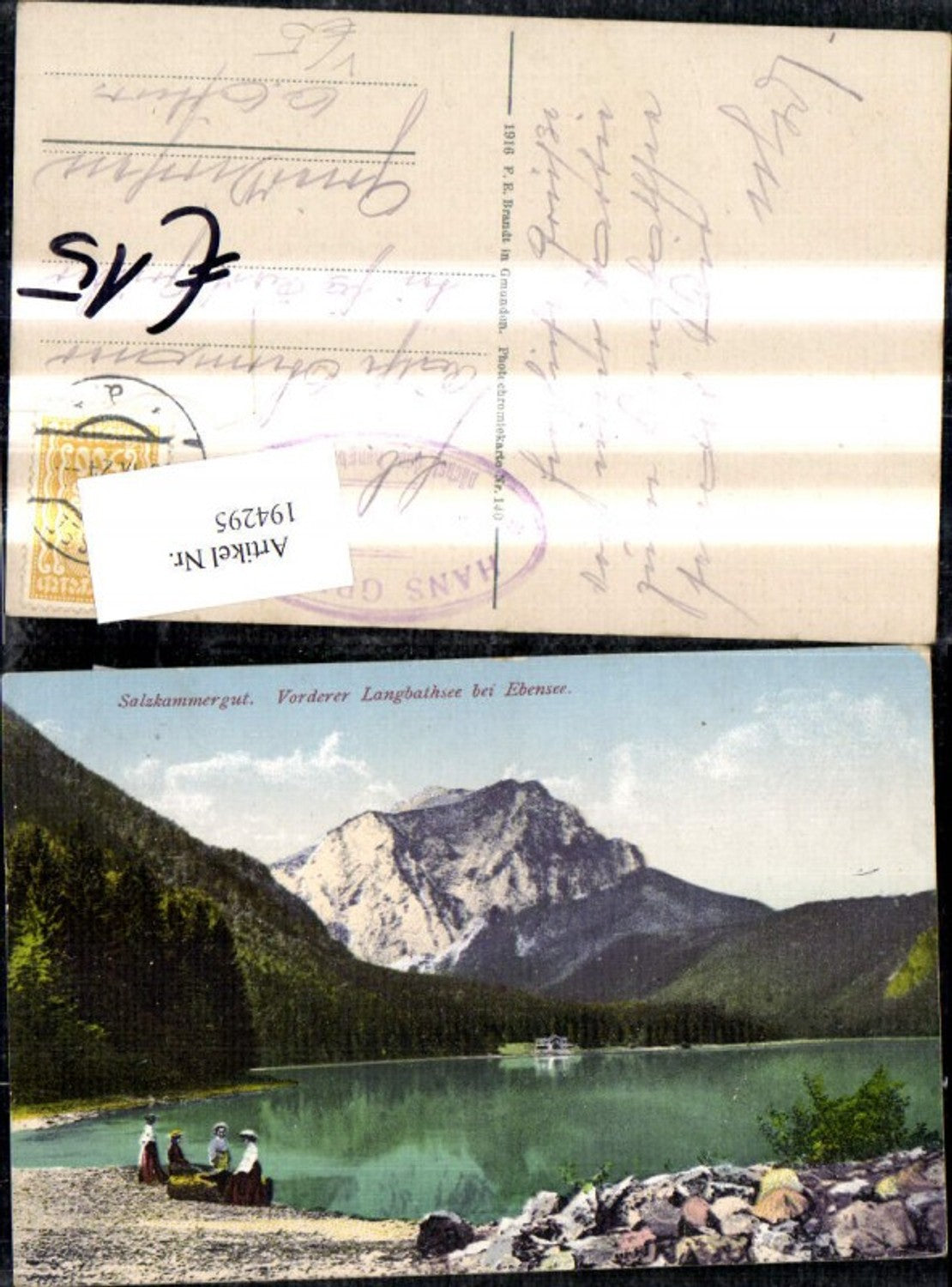 194295,Vorderer Langbathsee b. Ebensee Salzkammergut pub F. E. Brandt 140