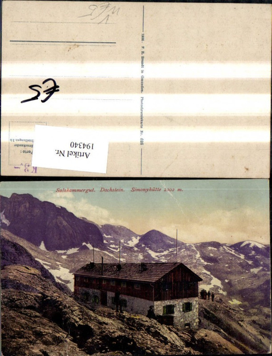 194340,Dachstein Simonyhütte Hallstatt Ramsau Salzkammergut pub F. E. Brandt 626