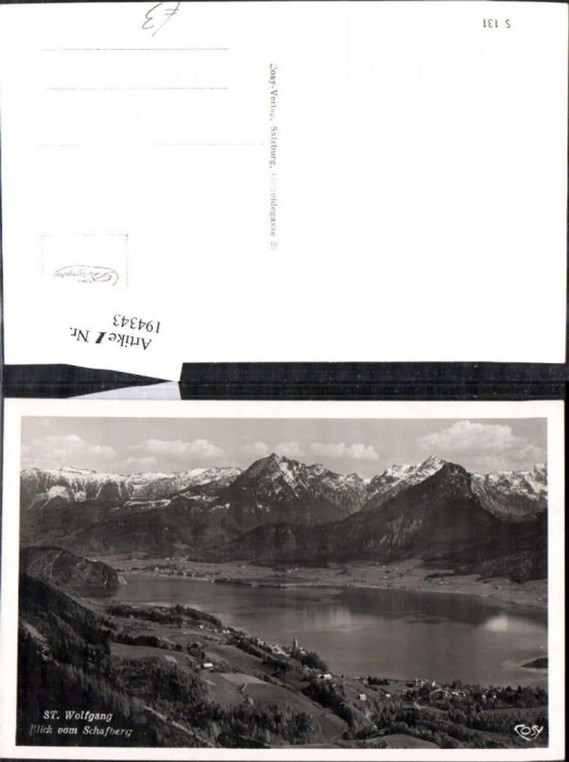 194343,St Wolfgang Blick v. Schafberg Wolfgangsee Foto Ak