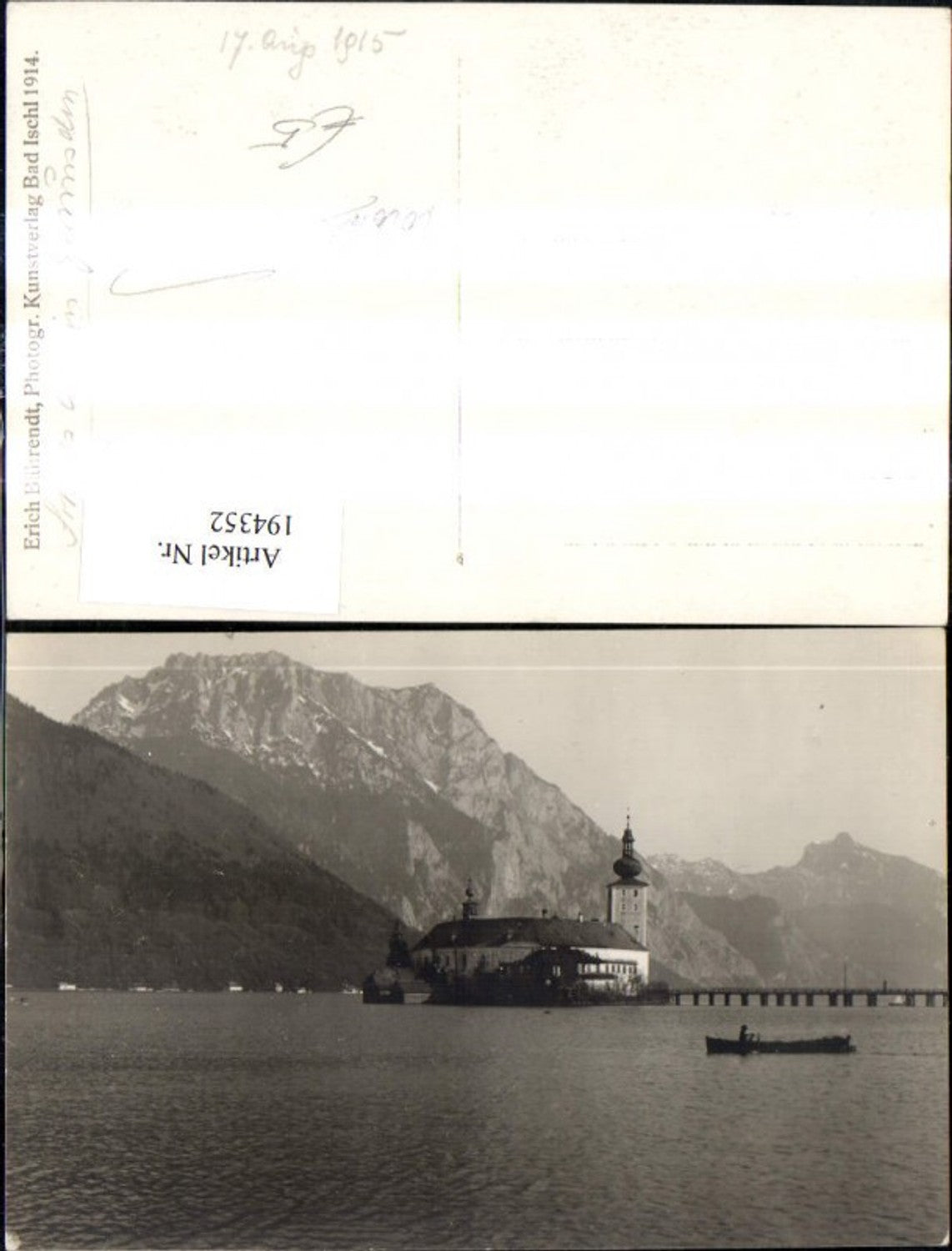 194352,Foto Ak Gmunden Schloss Ort Traunsee Ruderboot Boot Salzkammergut pub Erich Bährendt