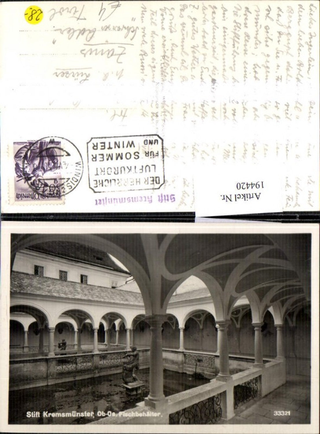 194420,Stift Kremsmünster Fischbehälter Arkaden