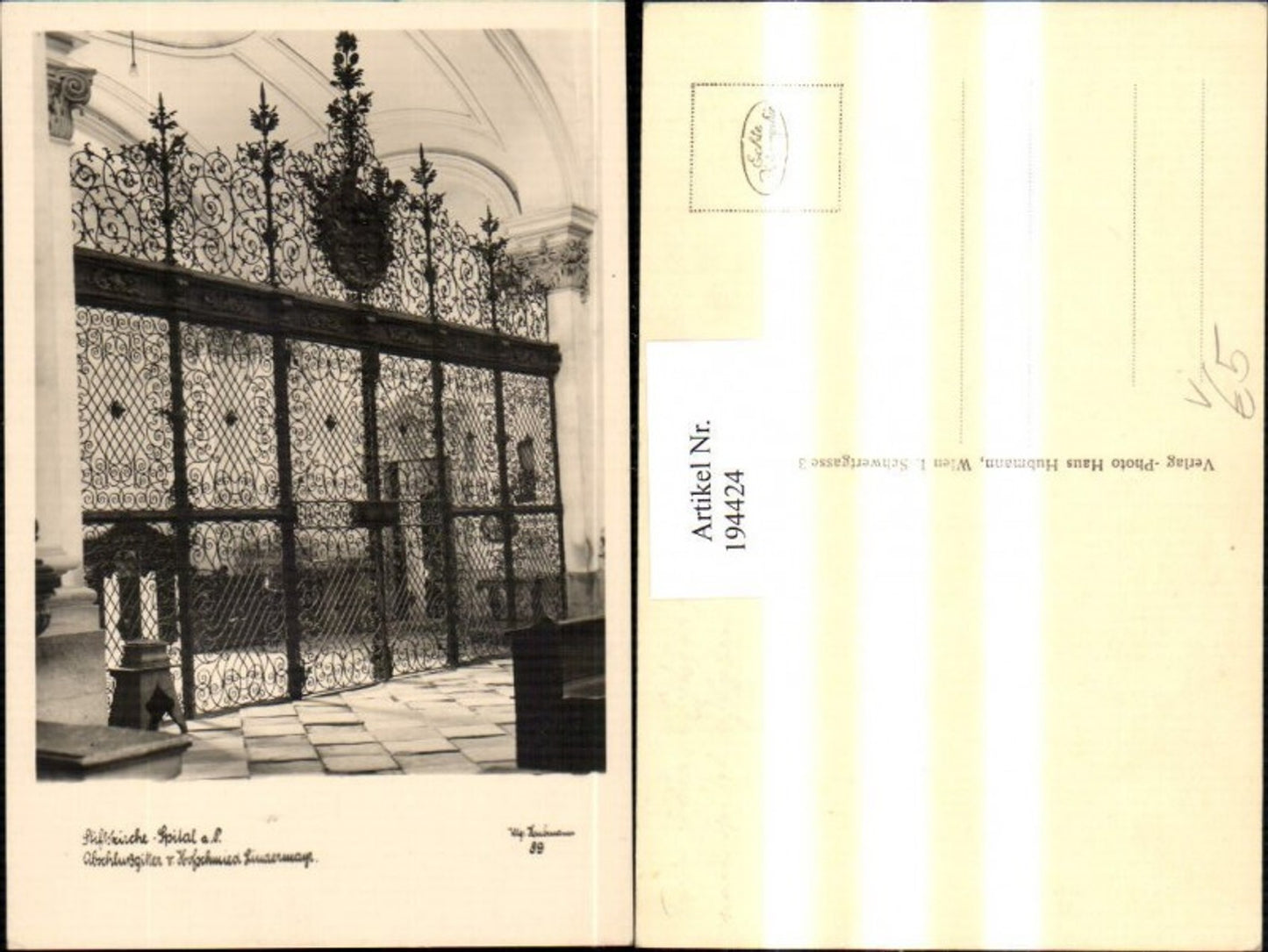 194424,Stiftskirche Spital a. Pyhrn Abschlussgitter v. Hofschmied Lindermayr pub Hubmann 89