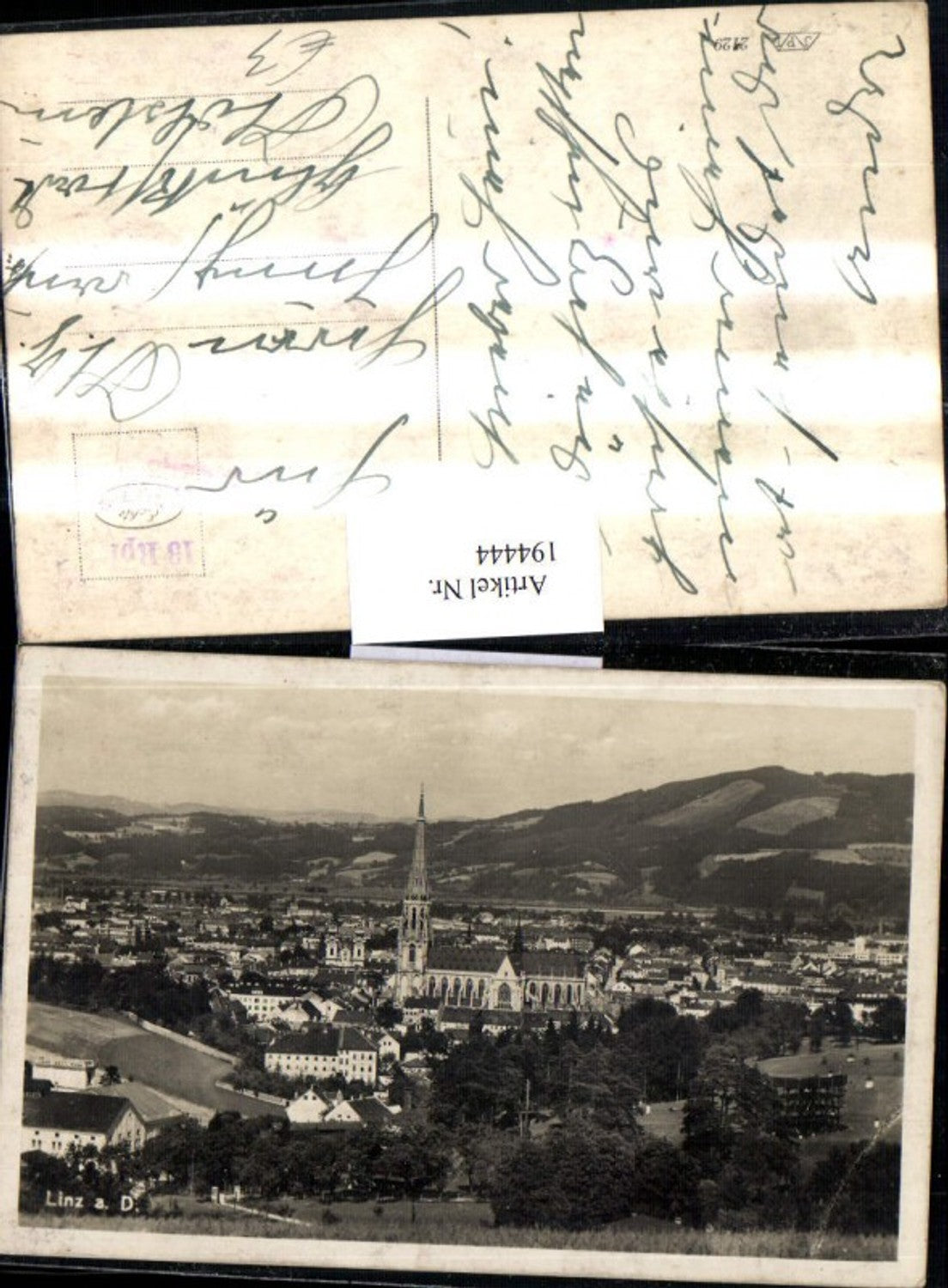 194444,Linz a. d. Donau Teilansicht Dom