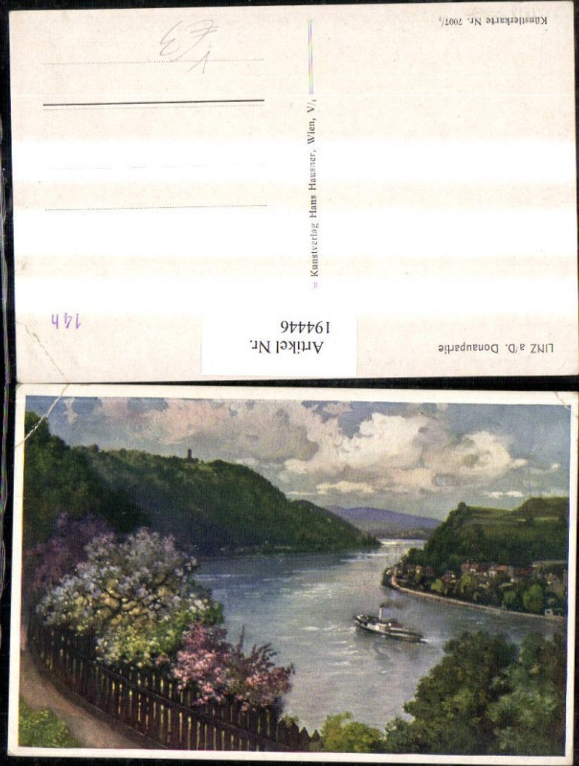 194446,Linz a. d. Donau Donaupartie Dampfer pub Hans Hausner 7007/7