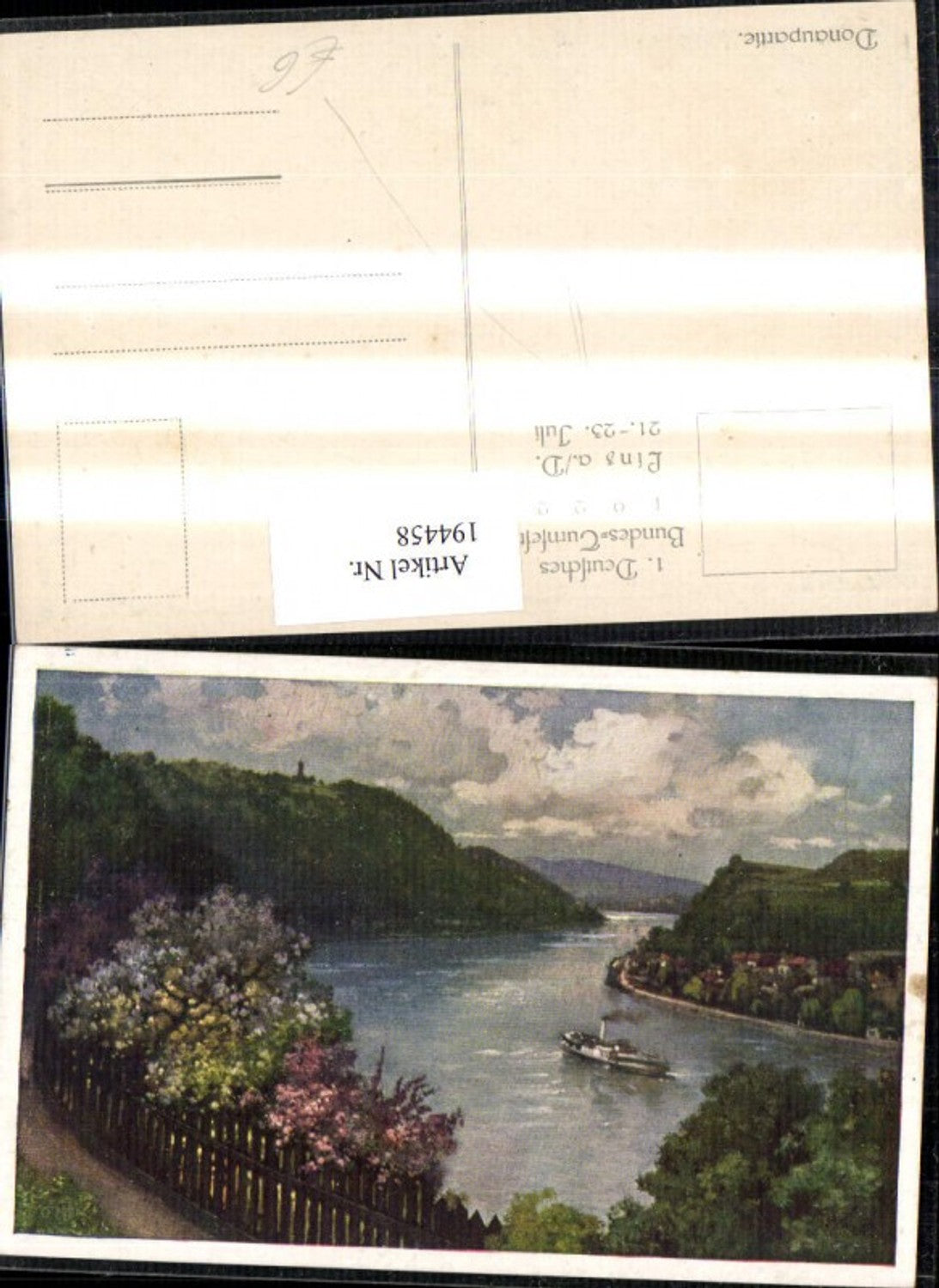 194458,Linz Donaupartie Partie Dampfer pub Deutsches Bundes-Turnfest