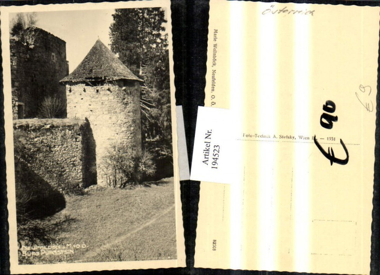 194523, Neufelden Burg Pürgstein Tower