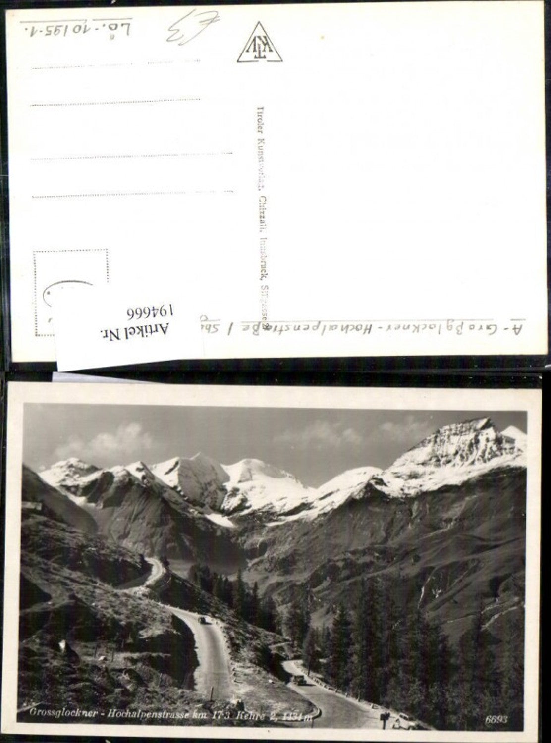 194666, Photo Ak Grossglockner High Alpine Road Hairpin Bend 2 Road with Automobile Car Heiligenblut
