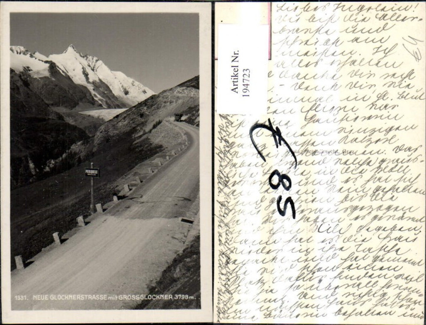 194723,Foto Ak Großglockner Hochalpenstrasse m. Großglockner Heiligenblut Strasse Pierlquelle