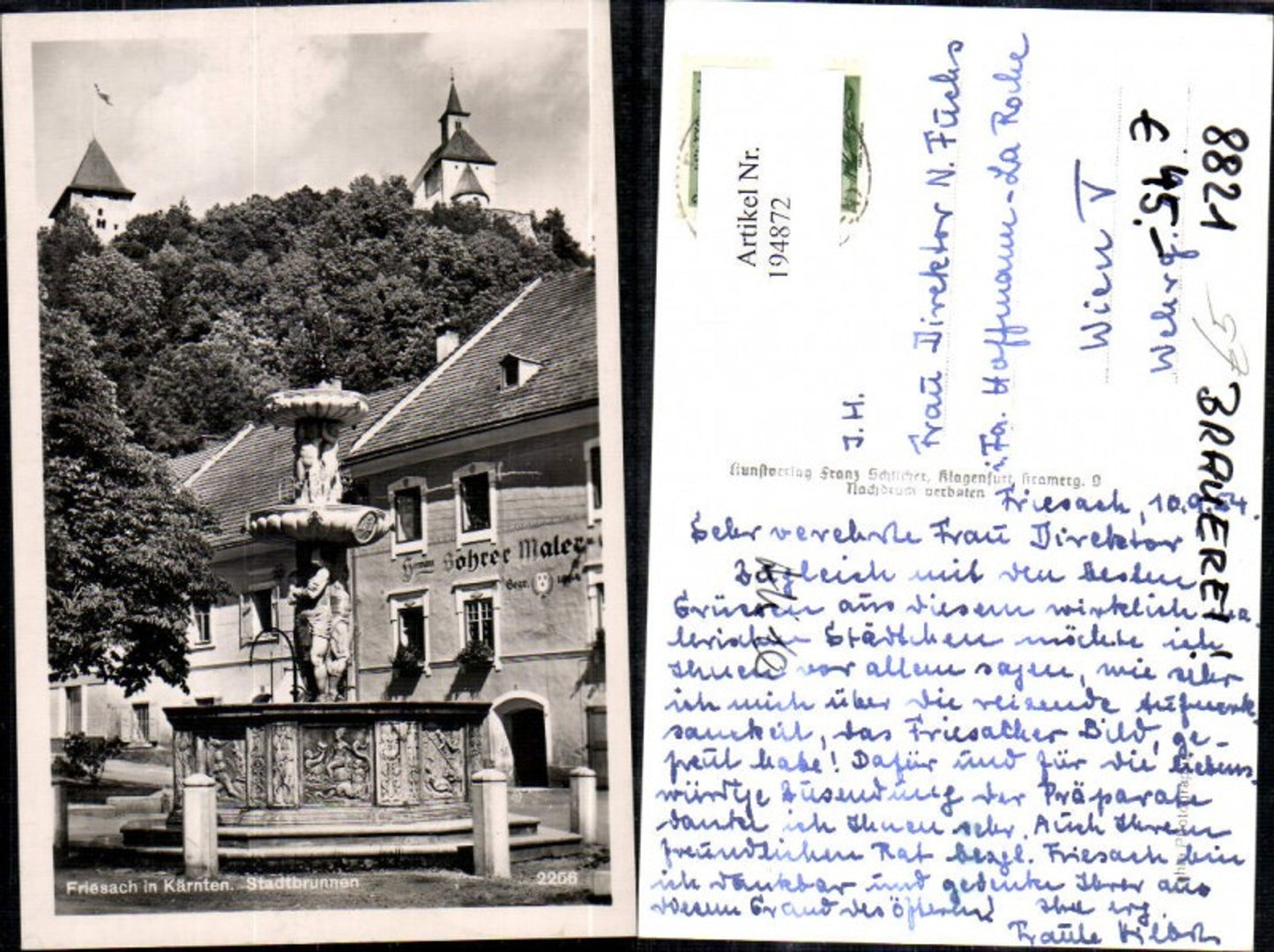 194872,Friesach Stadtbrunnen Brunnen Foto Ak