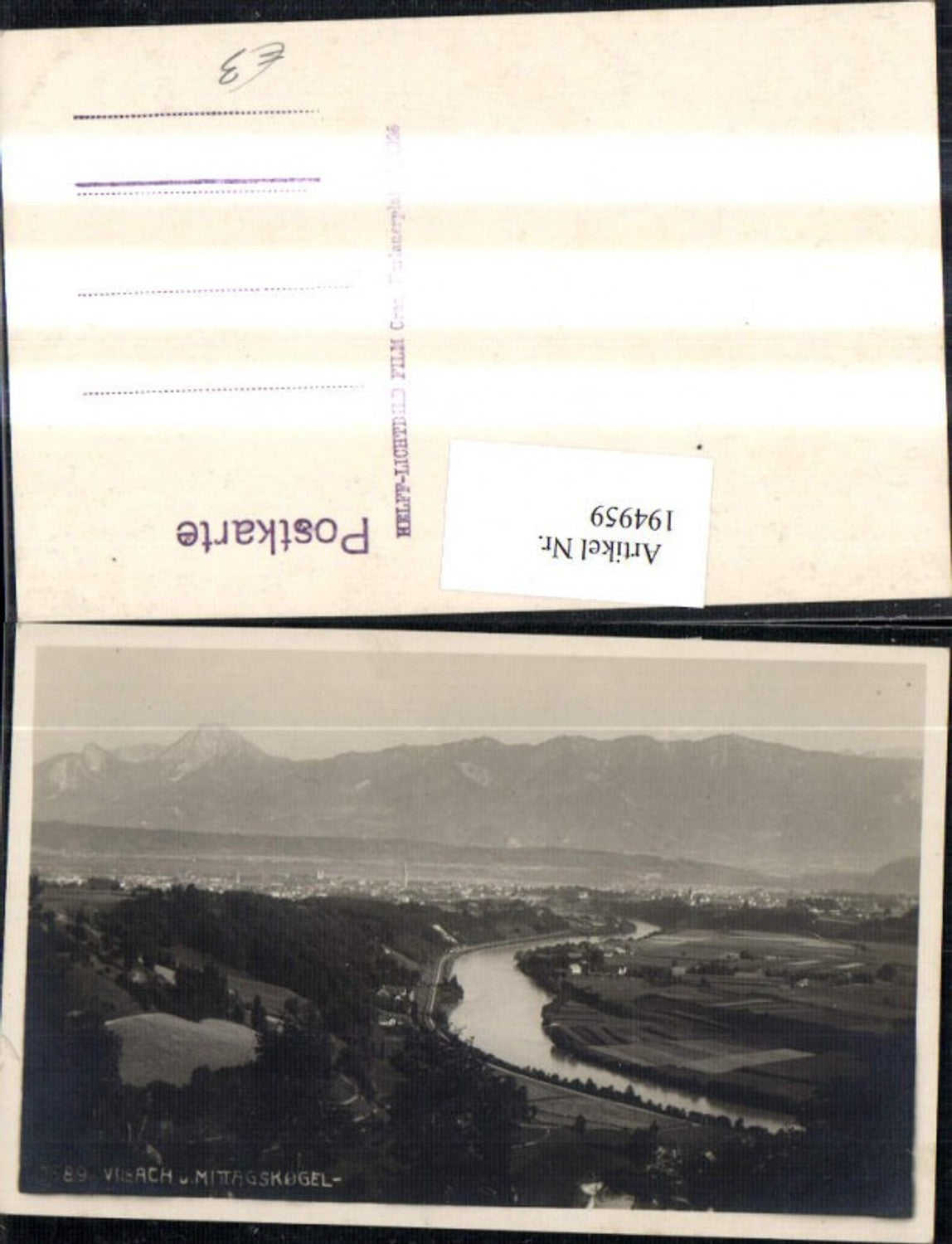194959,Villach Teilansicht u. Mittagskogel