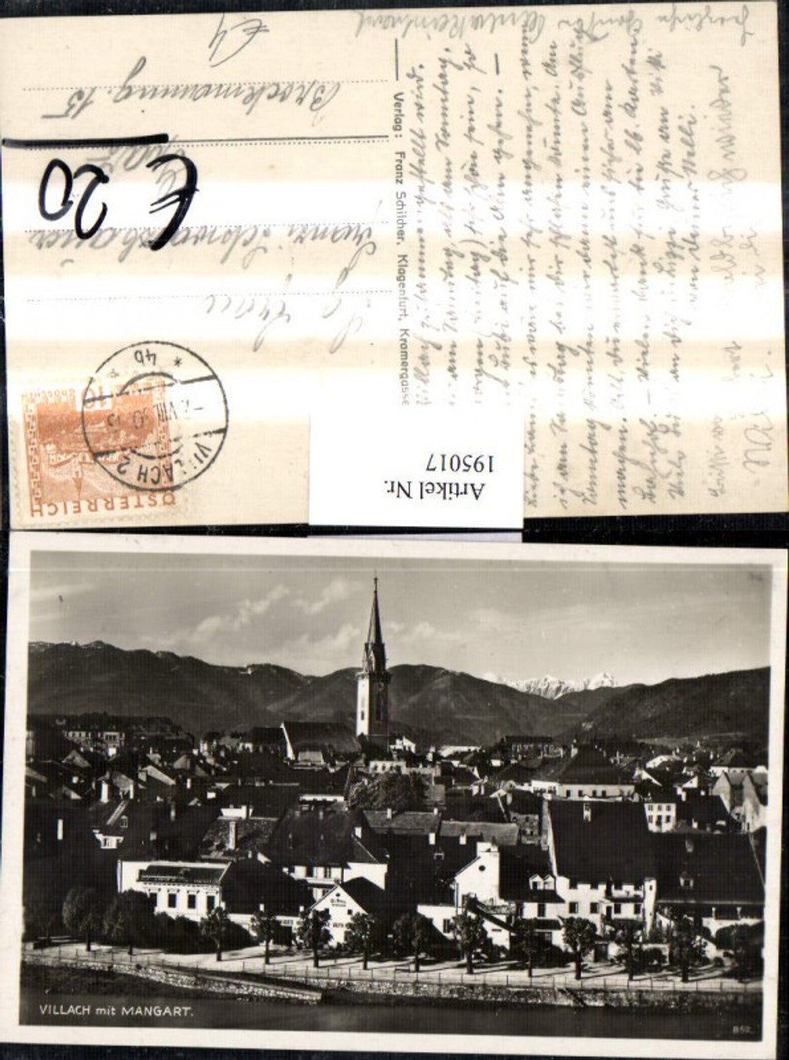 195017, Villach partial view with Mangart