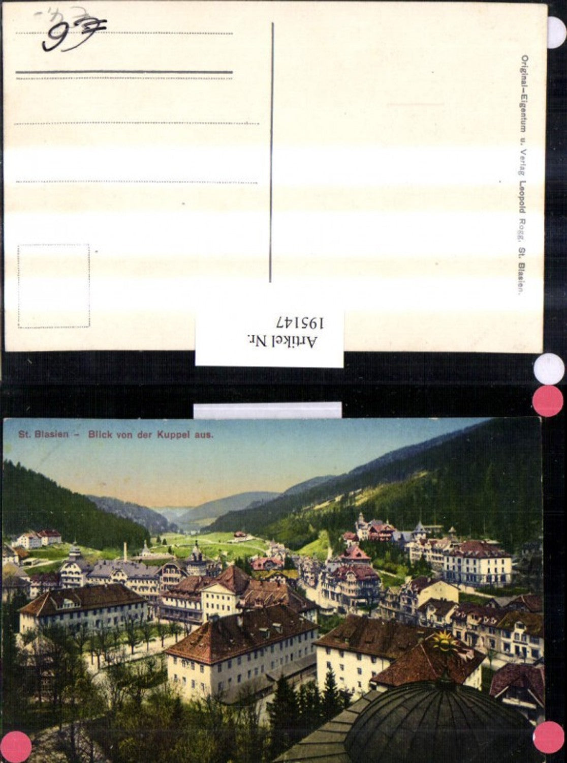 195147,St. Blasien Totale Blick v. d. Kuppel aus