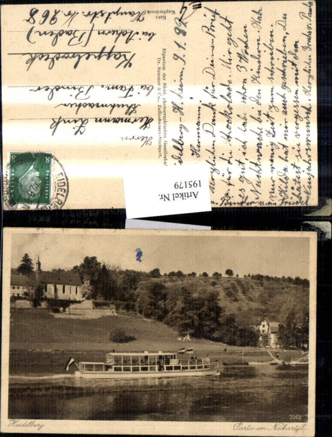 195179,Heidelberg Partie im Neckartal Schiff