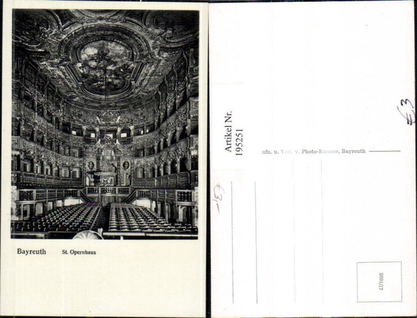 195251,Bayreuth St. Opernhaus Oper Innenansicht