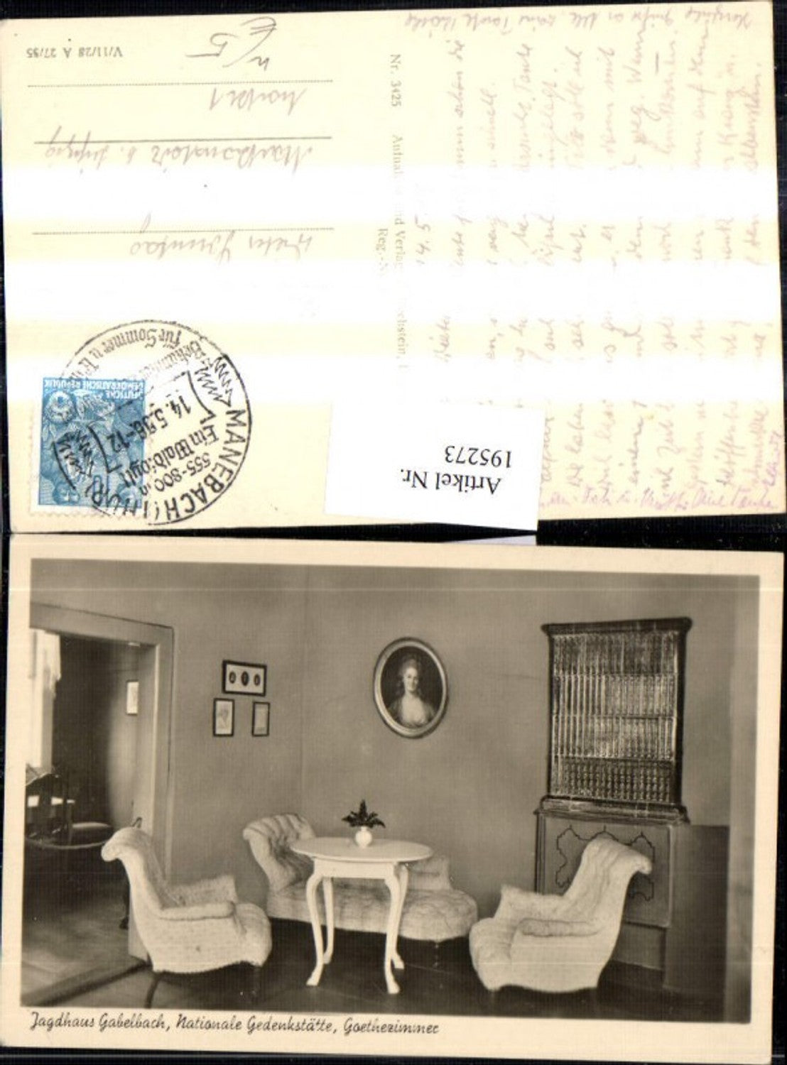 195273, Ilmenau Jagdhaus Gabelbach National Memorial Goethe Room