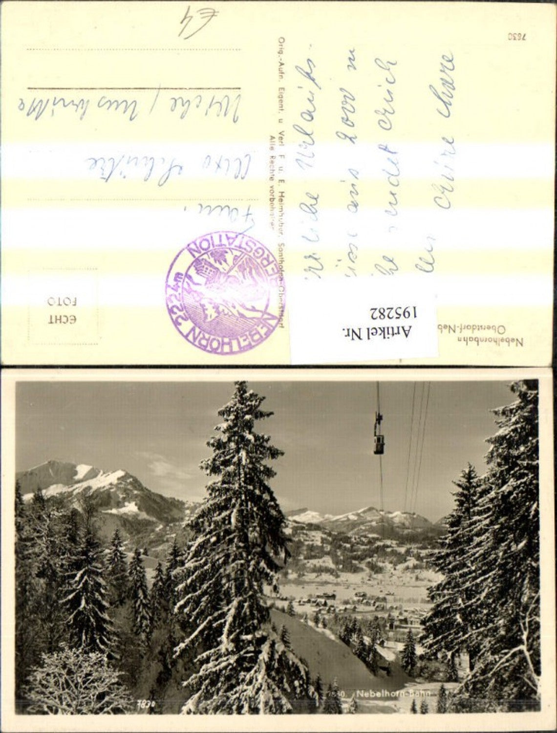 195282,Oberstdorf Nebelhorn i. bayr. Allgäu Nebelhornbahn Seilbahn Gondel i. Winter