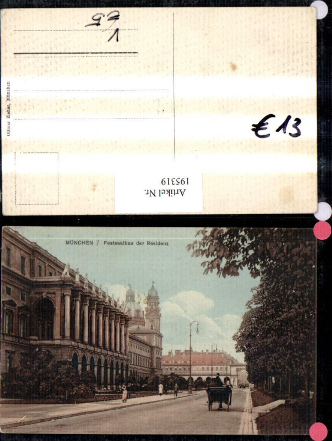 195319,München Festsaalbau d. Residenz Kutsche Personen pub Ottmar Zieher
