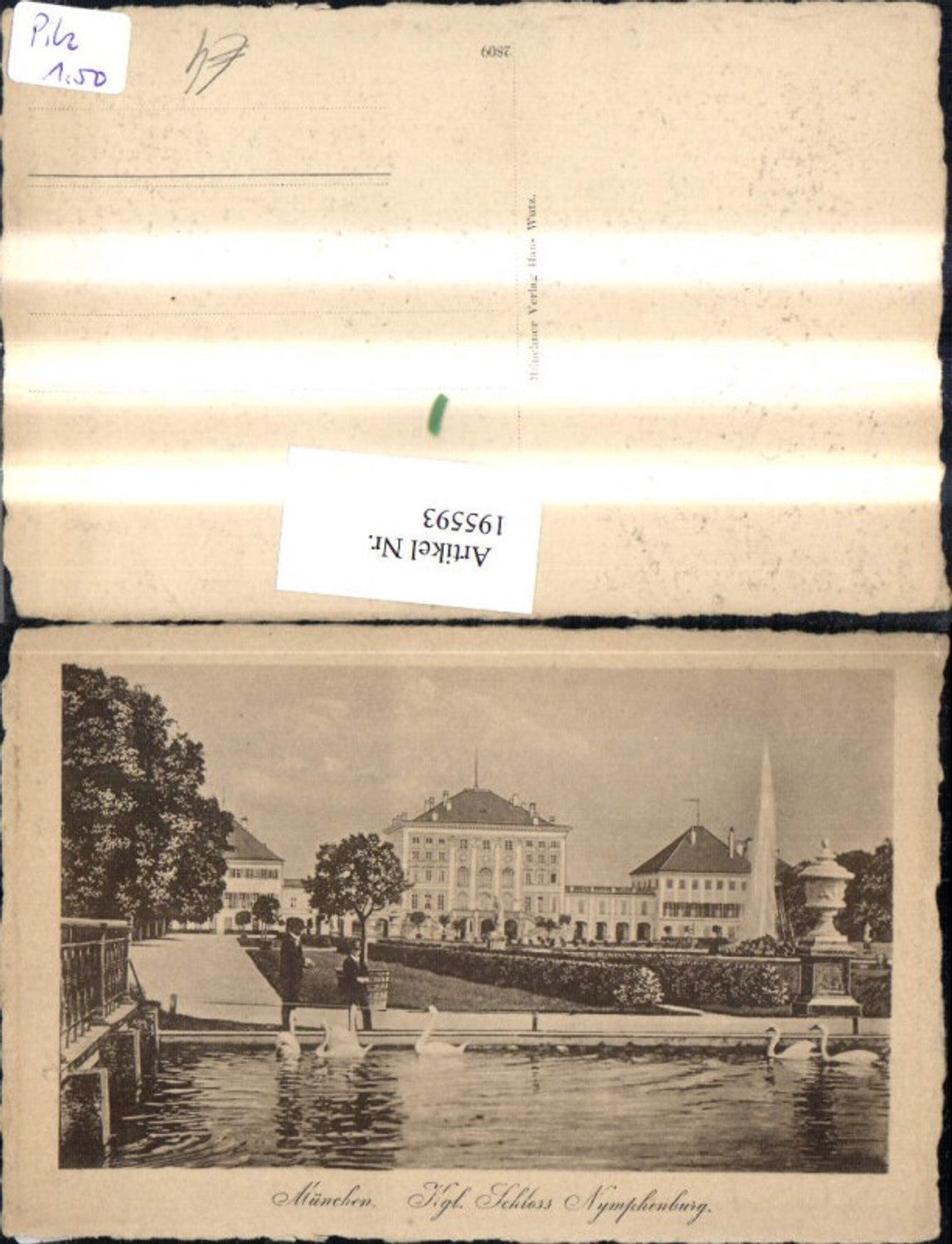 195593,München Königliches Schloss Nymphenburg Brunnen Schwäne