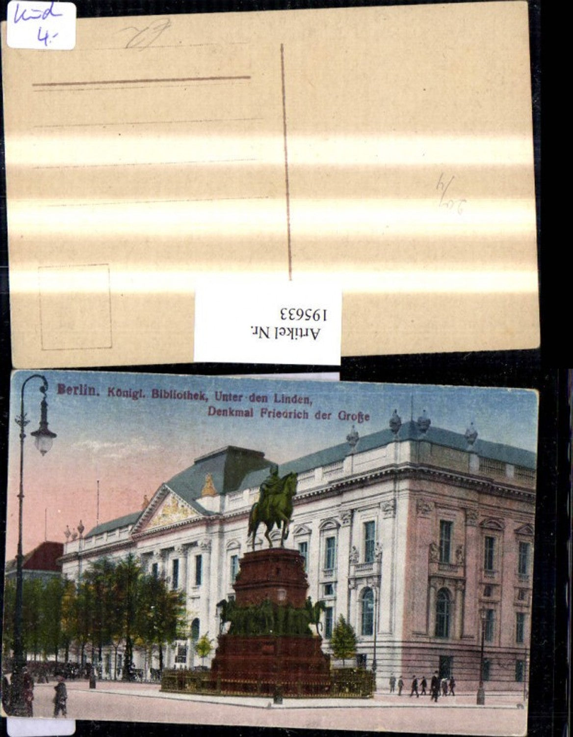 195633,Berlin Königliche Bibliothek Unter den Linden Denkmal Friedrich d. Große