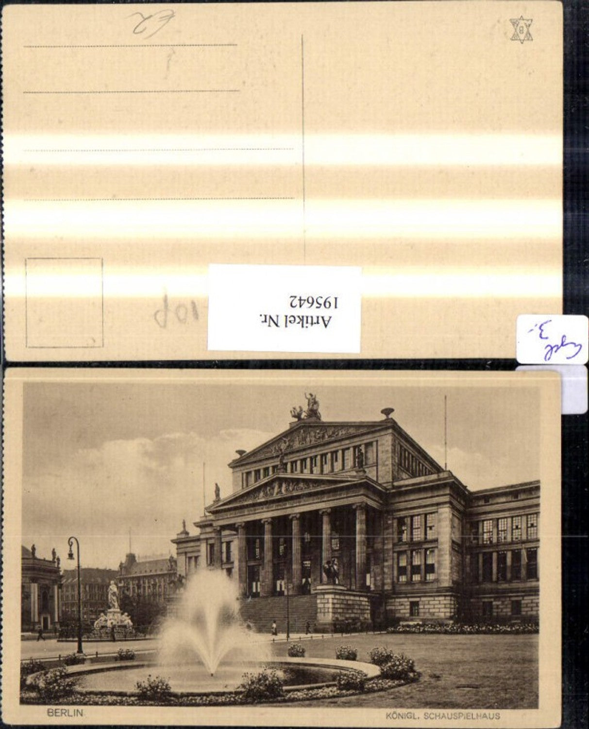 195642,Berlin Königliches Schauspielhaus Brunnen