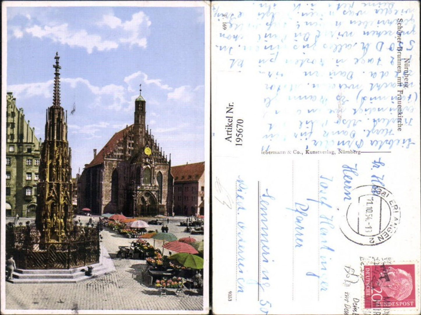 195670,Nürnberg Brunnen m. Frauenkirche Kirche
