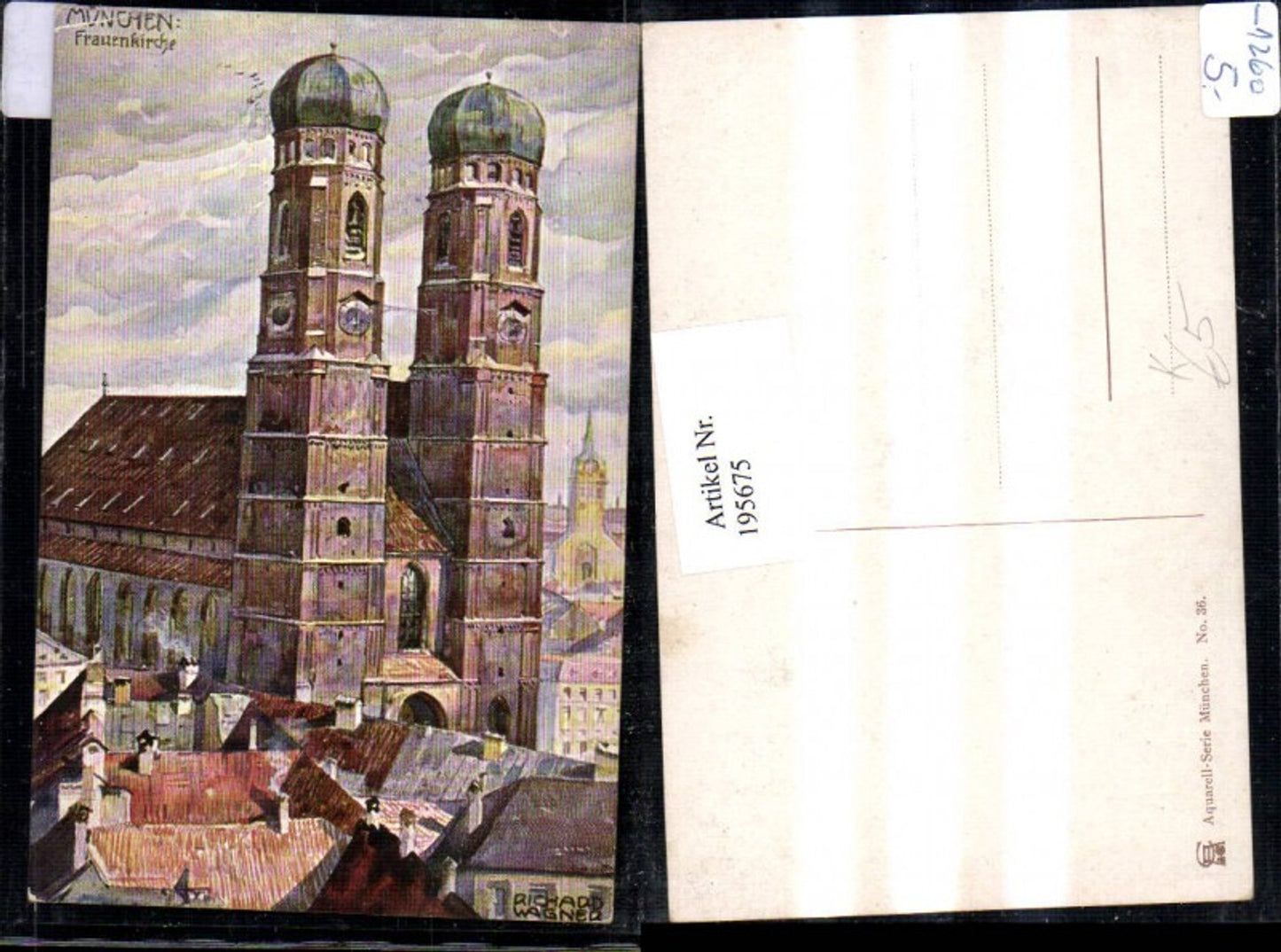 195675,Künstler AK Richard Wagner München Frauenkirche Kirche