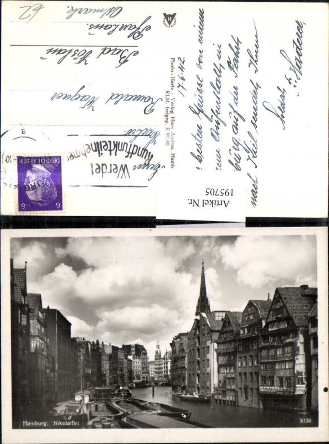 195705,Hamburg Nikolaiflet Ortsansicht Boote