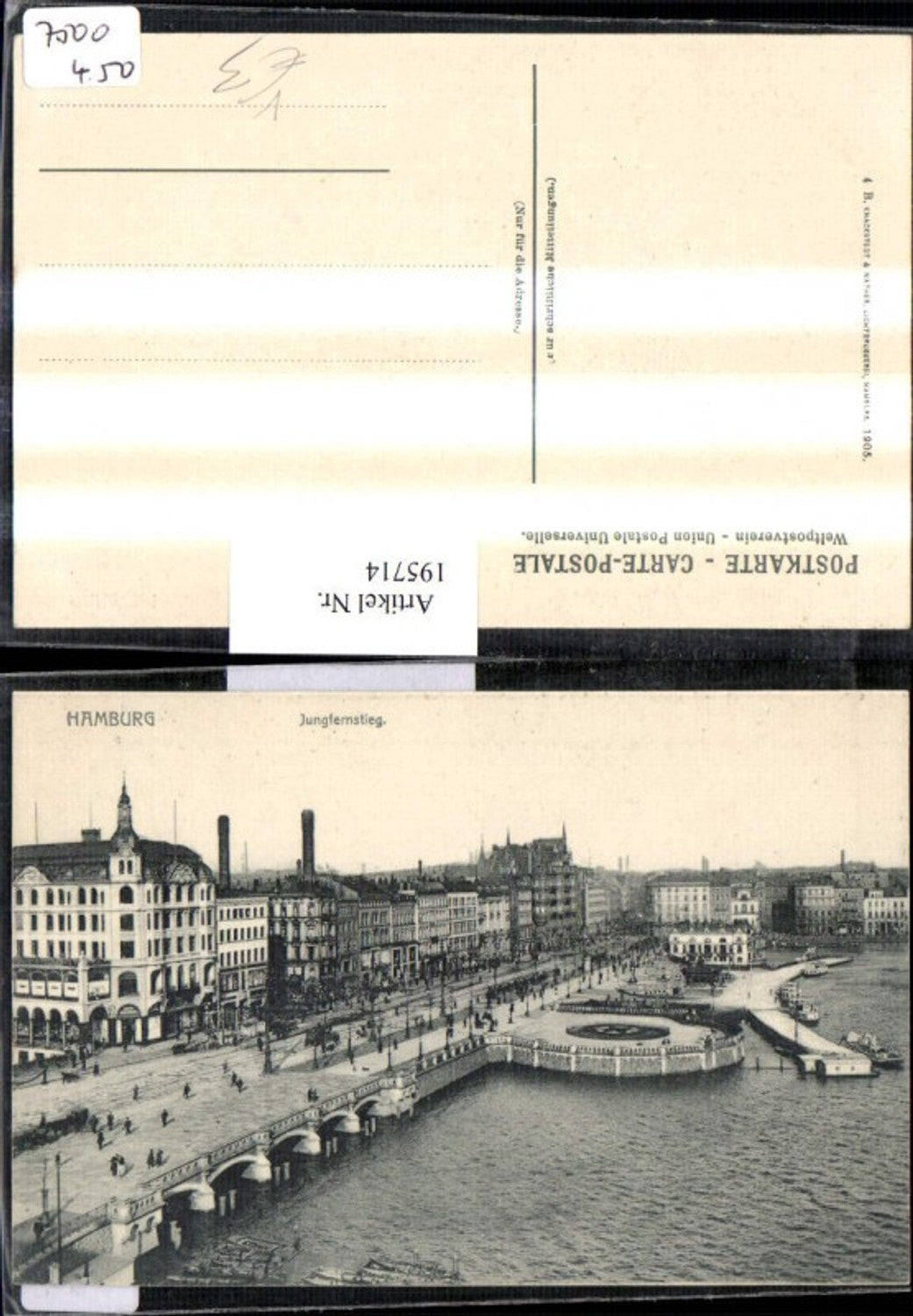 195714,Hamburg Teilansicht Jungfernstieg Landungsplatz pub Knackstedt & Näther 4B