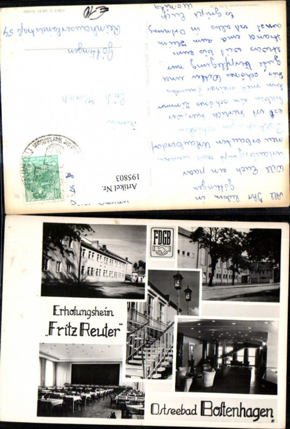 195803,Ostseebad Bostenhagen Erholungsheim Fritz Reuter Mehrbild Ak