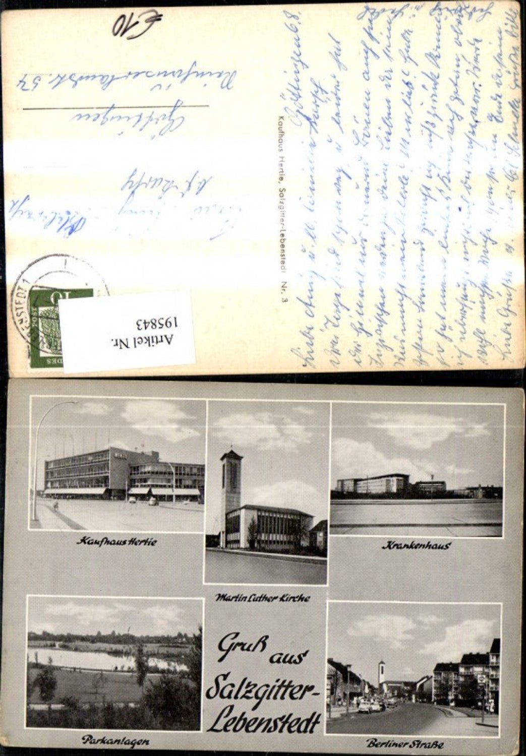 195843,Salzgitter Lebenstedt Mehrbild Ak Kaufhaus Hertie Krankenhaus Martin Luther Kirche
