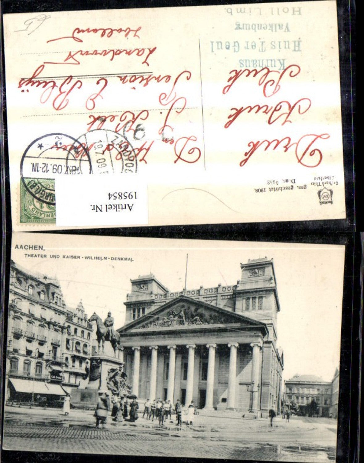195854,Aachen Theater u. Kaiser Wilhelm Denkmal