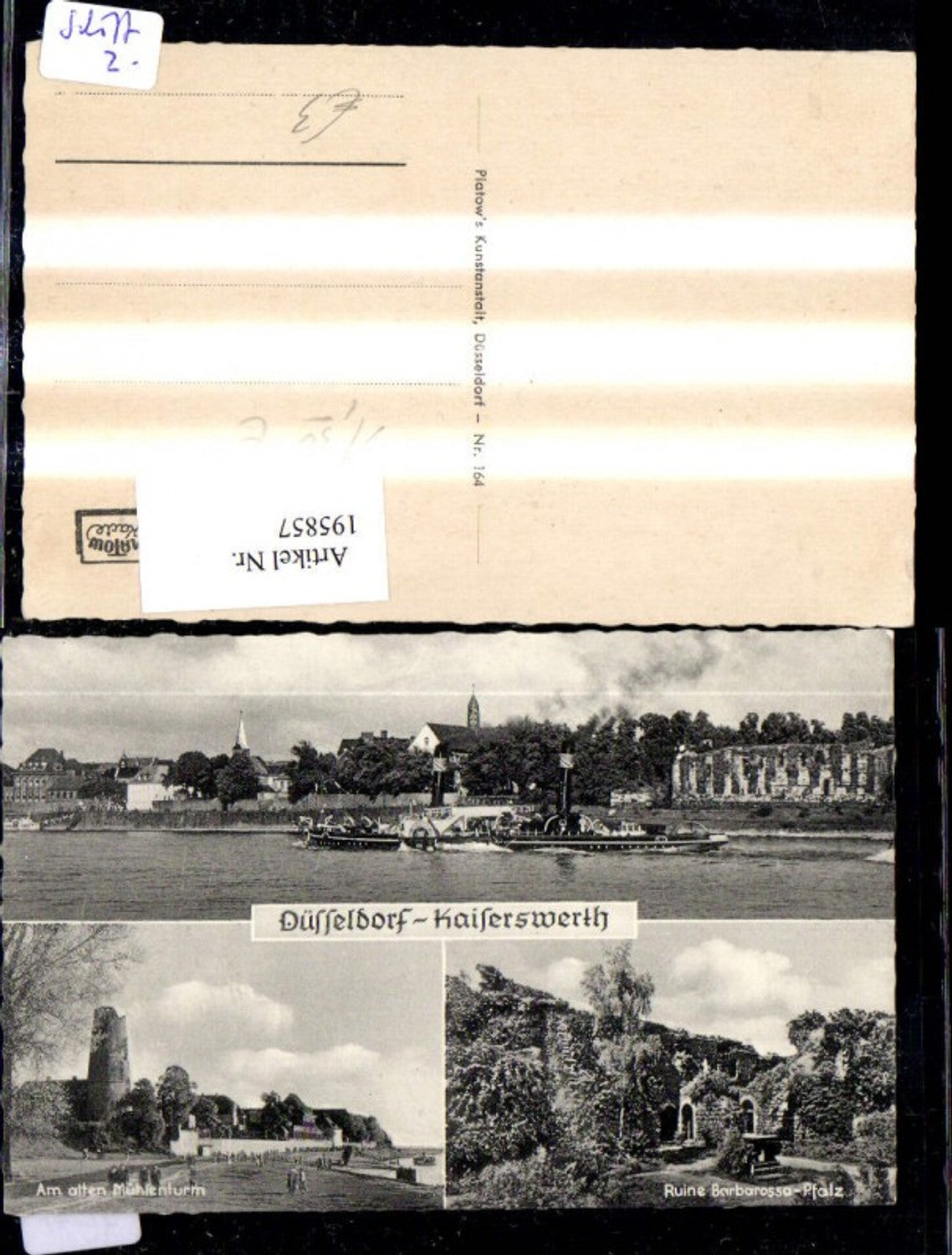 195857,Düsseldorf Kaiserwerth Mehrbild Ak Schiff Dampfer Alter Mühlenturm Ruine Barbarossa Pfalz