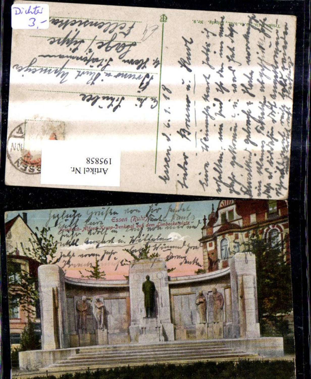 195858,Essen Ruhr Friedrich Alfred Krupp Denkmal a. d. Limbeckertplatz