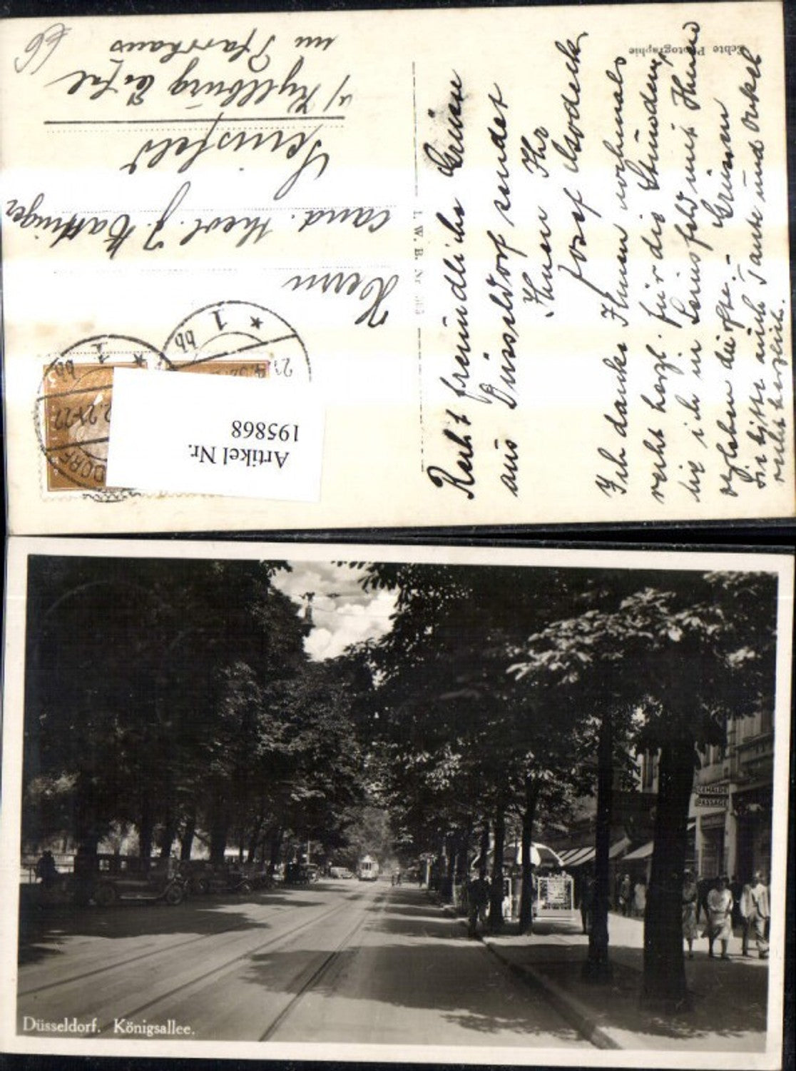 195868,Düsseldorf Königsallee Foto Ak Strassenbahn Automobile