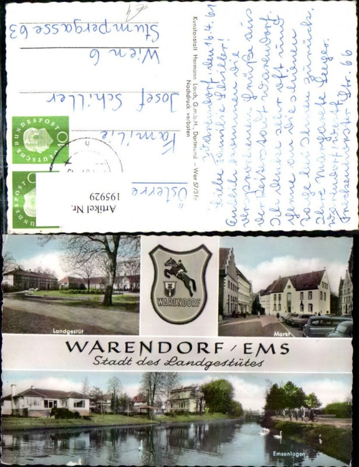 195929,Warendorf Ems Mehrbild Ak Markt Landgestüt Emsanlagen