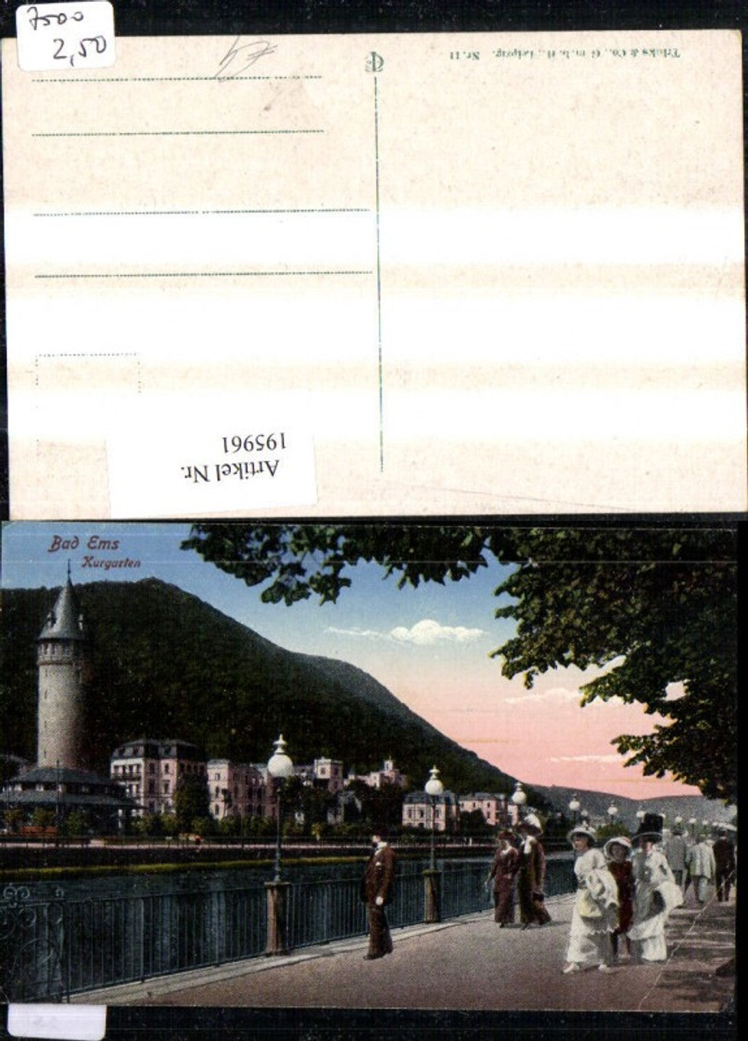 195961,Bad Ems Kurgarten Promenade m. Personen