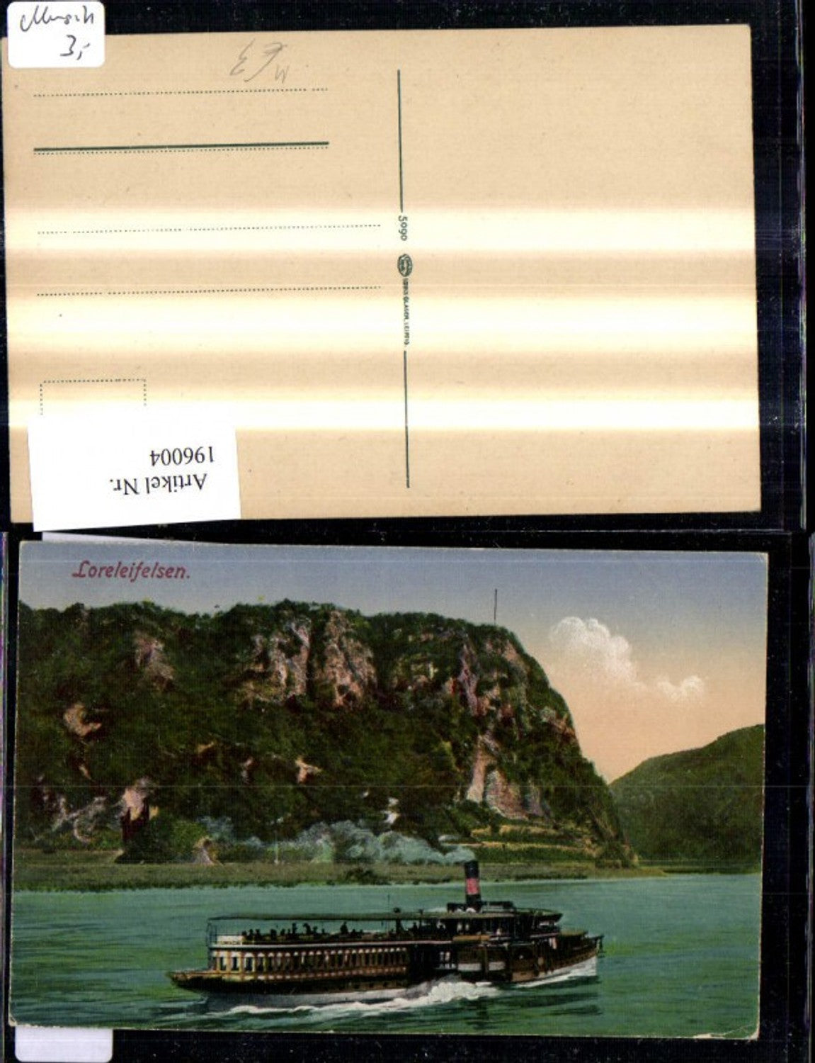 196004,Loreleifelsen b. Sankt Goarshausen Schiff Dampfer