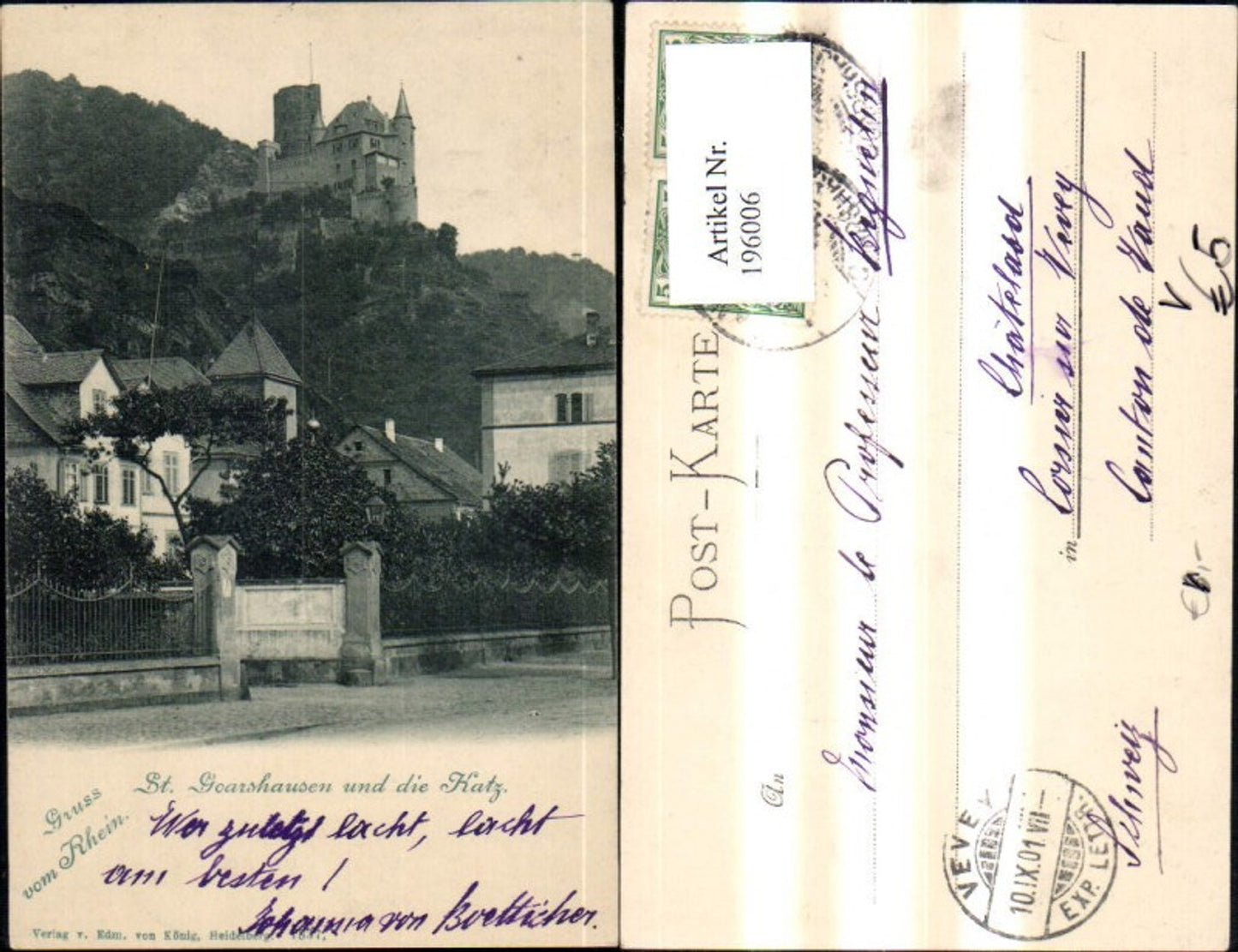 196006,Sankt Goarshausen u. d. Katz pub Edm. v. König