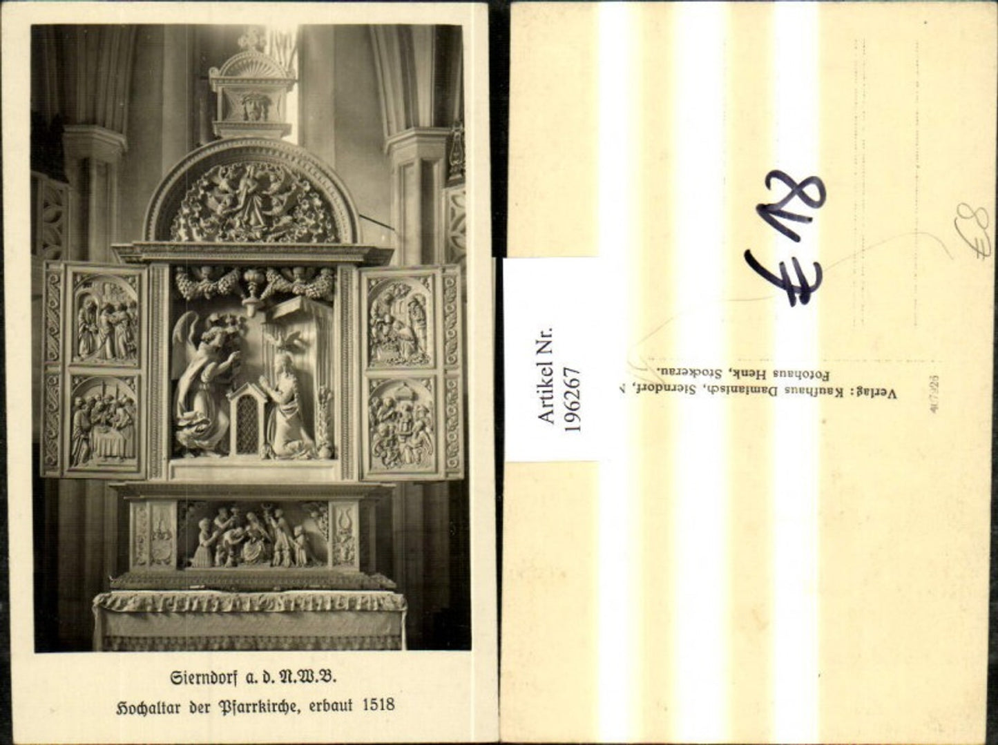 196267,Sierndorf Hochaltar d. Pfarrkirche Innenansicht