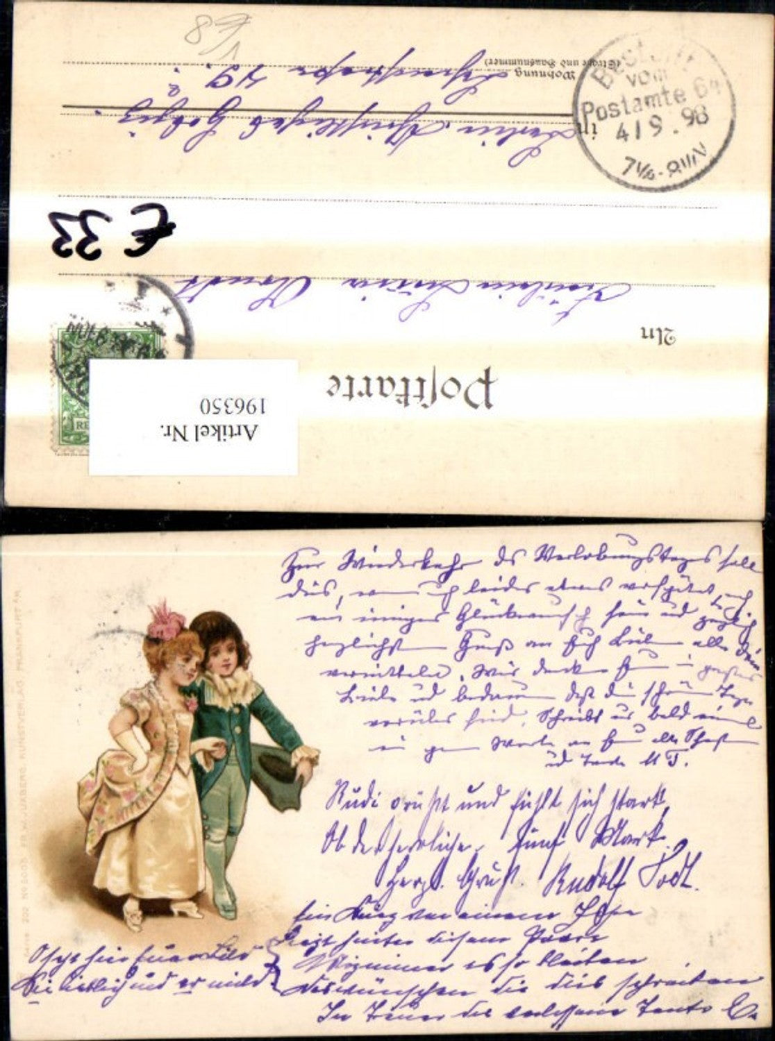 196350,Kind Kinder in schöner Kleidung Ballkleidung Barockstil m. Hut