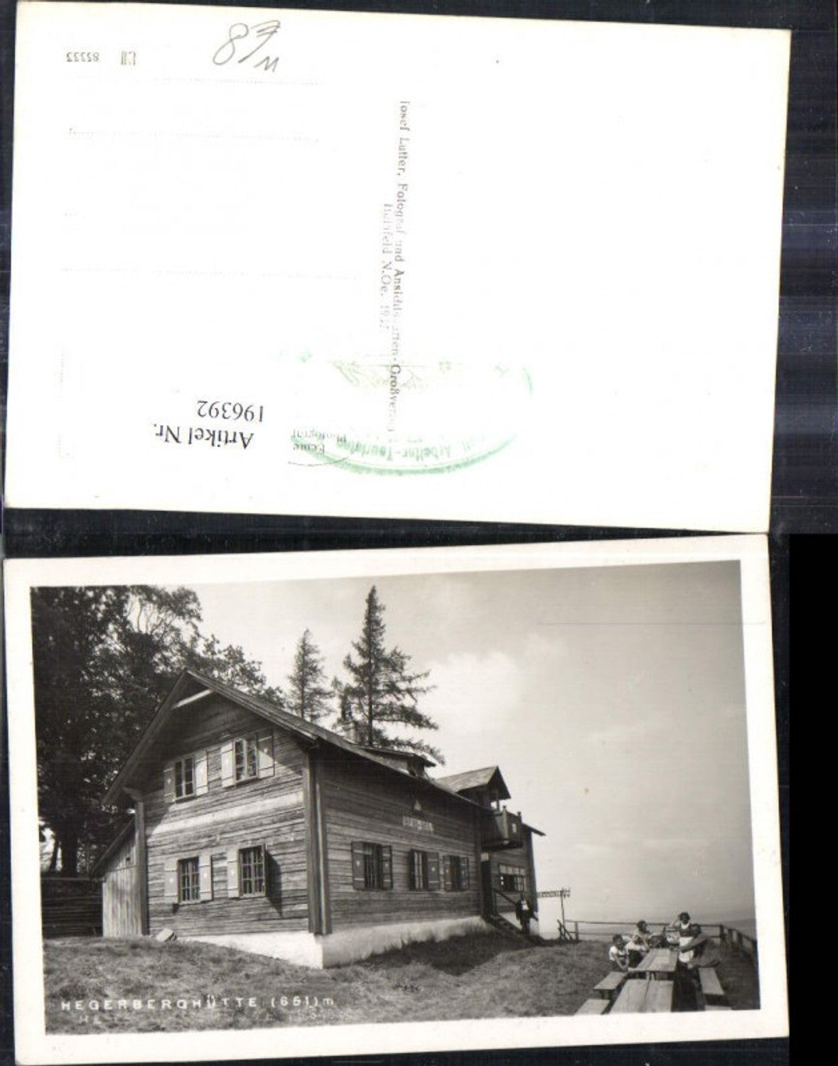 196392,Stössing Hegerberghütte Ansicht m. Personen