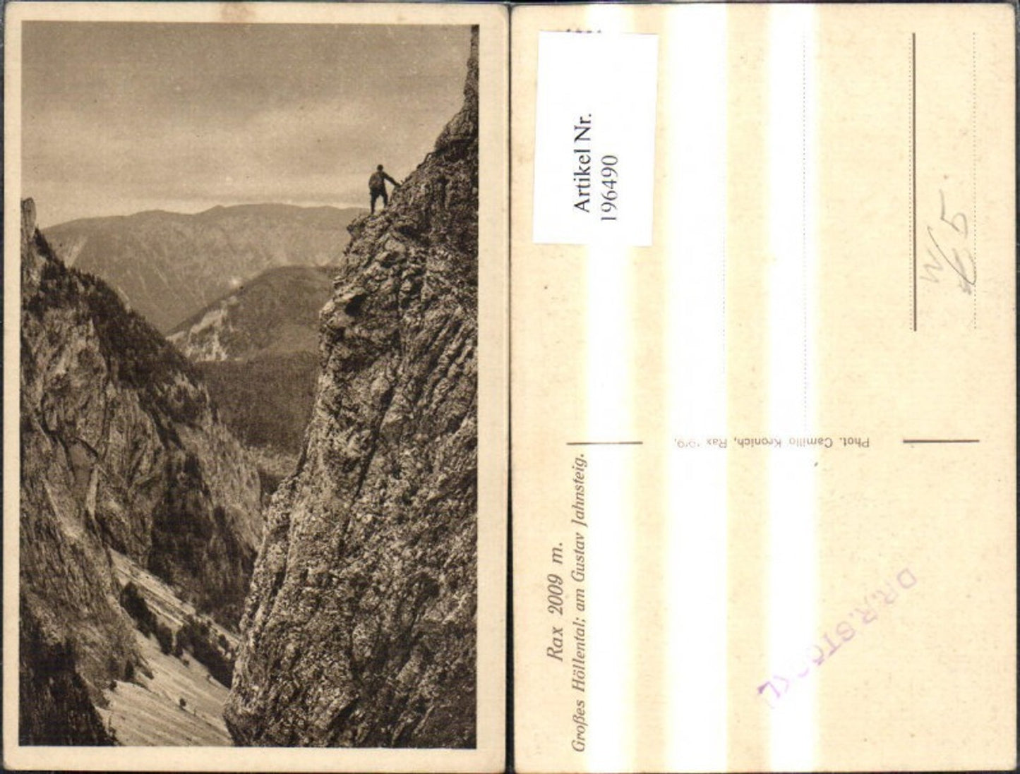 196490,Rax Großes Höllental am Gustav Jahnsteig b. Reichenau