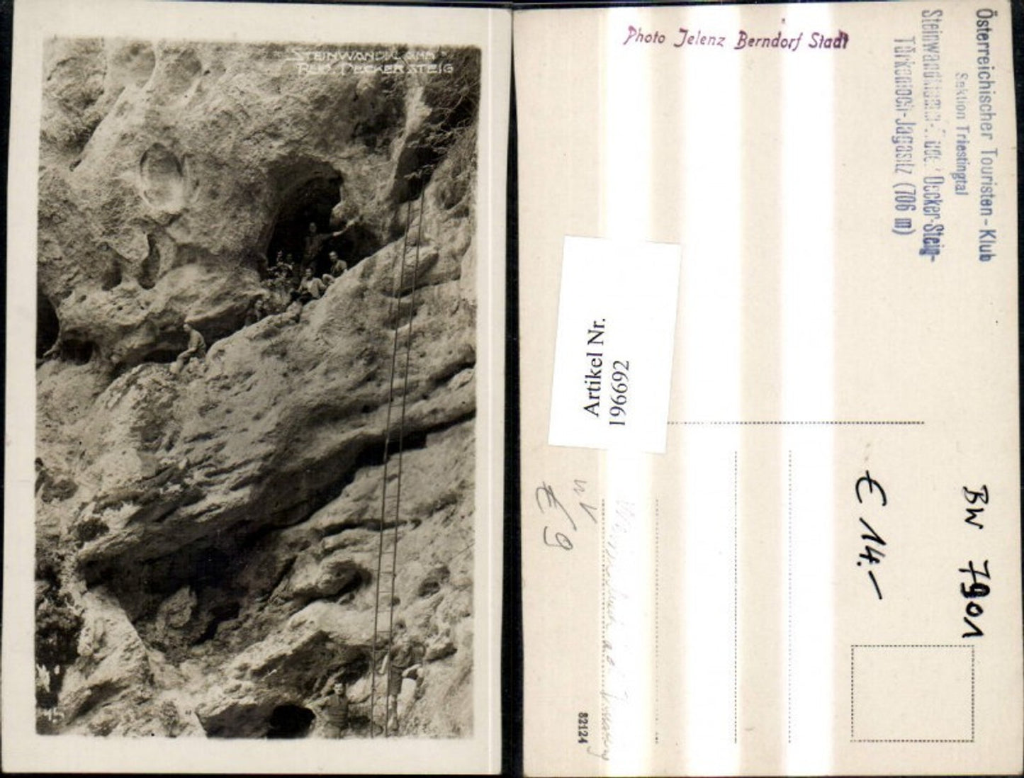 196692,Foto Ak Weissenbach a. d. Triesting Steinwandklamm Rudolf Decker Steig Türkenlochpub Jelenz