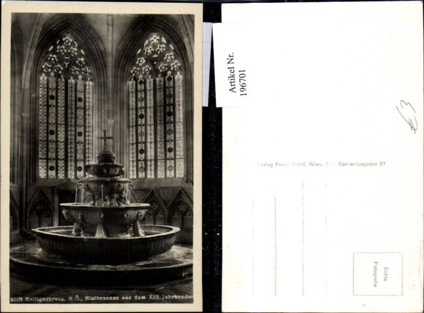 196701,Heiligenkreuz Sitft Innenansicht Bleibrunnen a. d. 13 Jahrhundert Brunnen