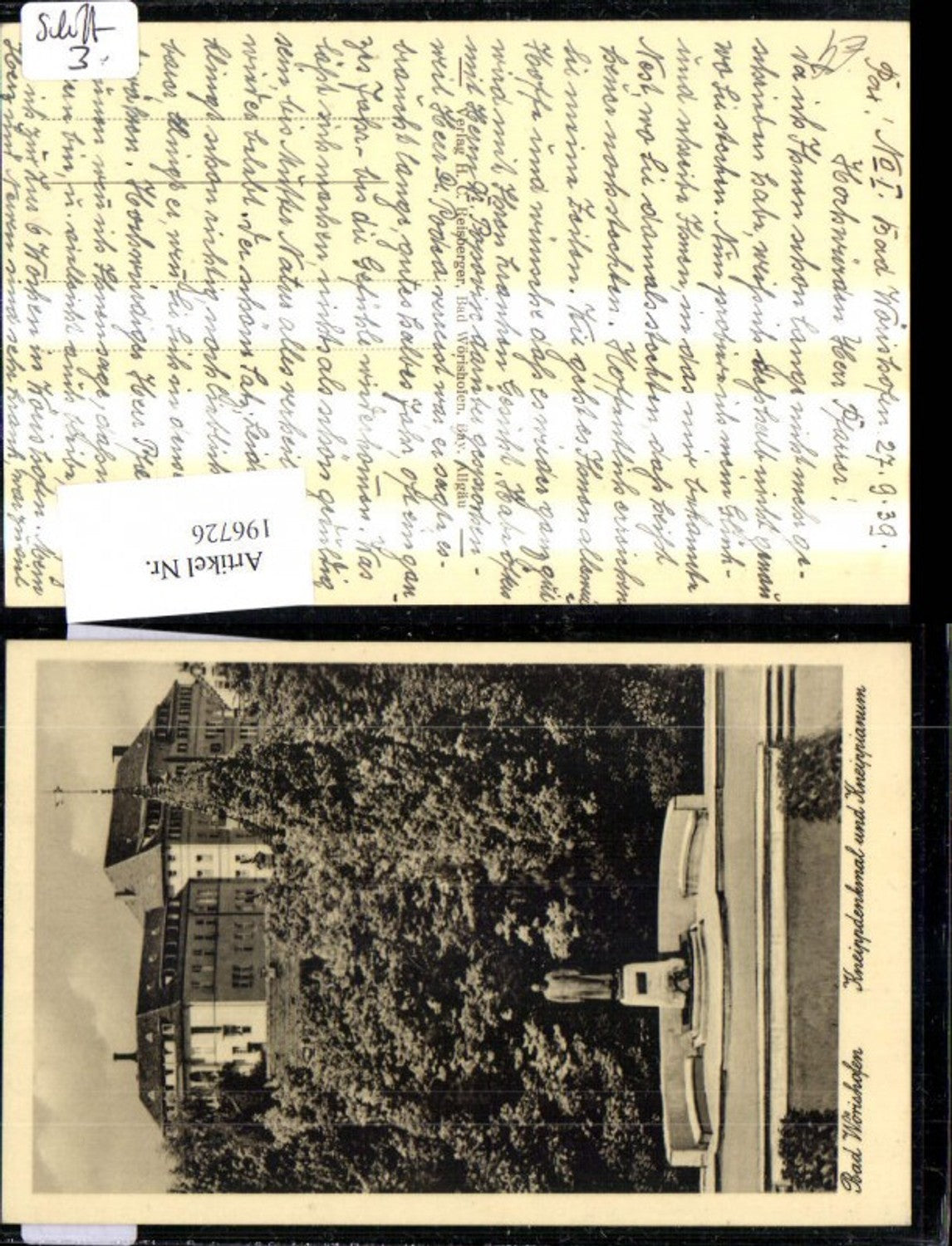 196726,Bad Wörishofen Kneippdenkmal u. Kneippianum Denkmal