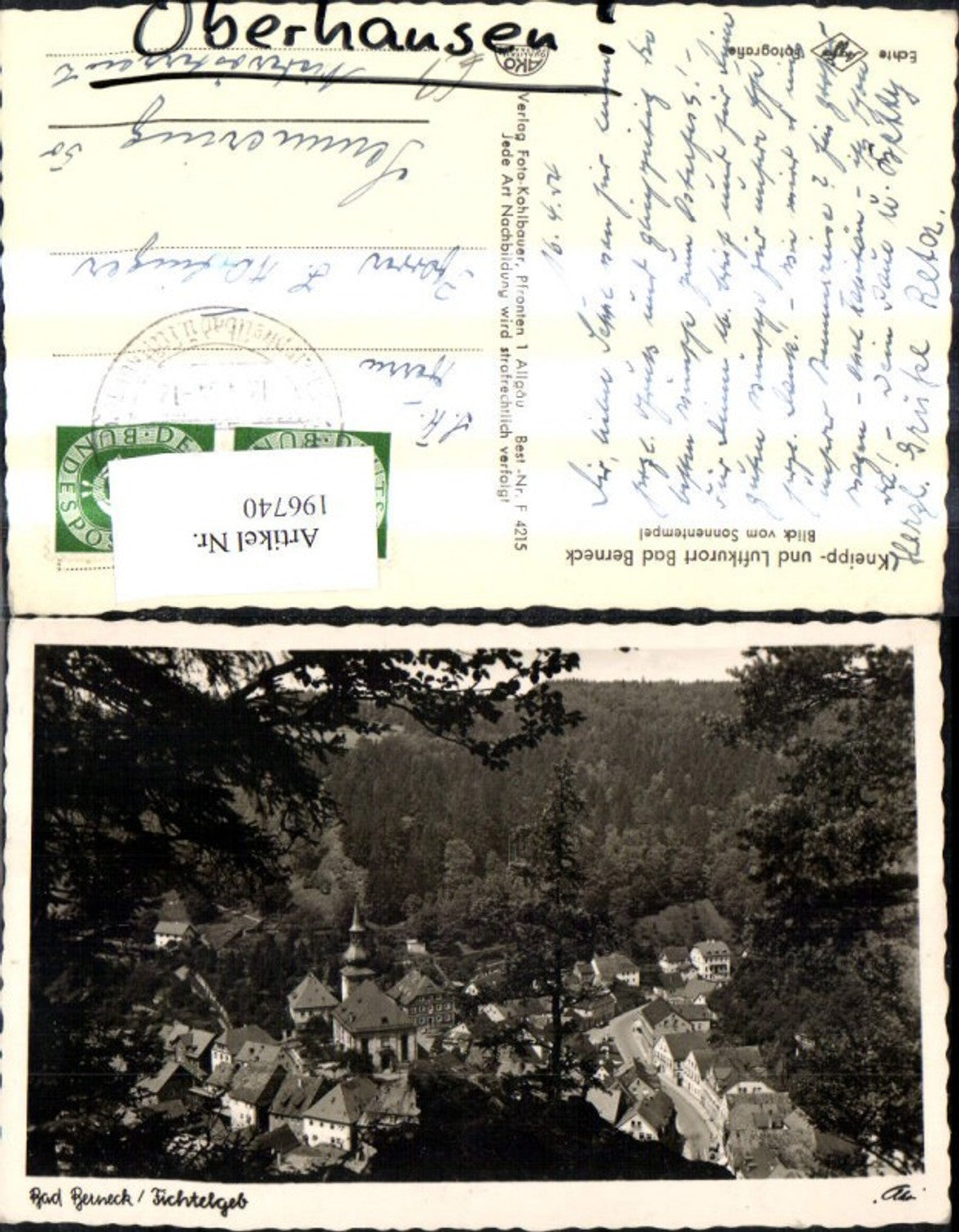 196740,Bad Berneck Fichtelgebirge Blick v. Sonnentempel