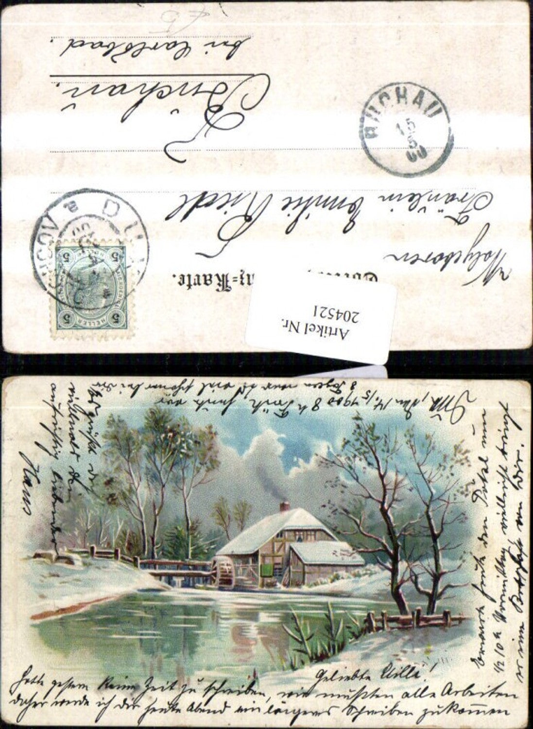 204521, Watermill, Mill, Winter Landscape